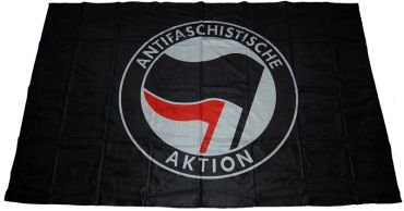 Flag "Antifascist Action / black-red 1"