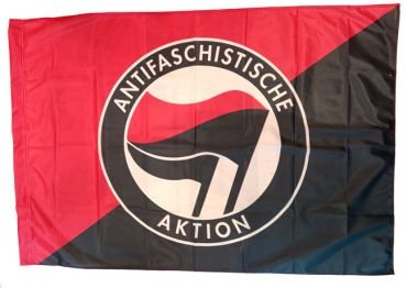 Flag "Antifascist Action / black-red 2"
