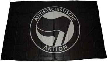 Flag "Antifascist Action / black-black"